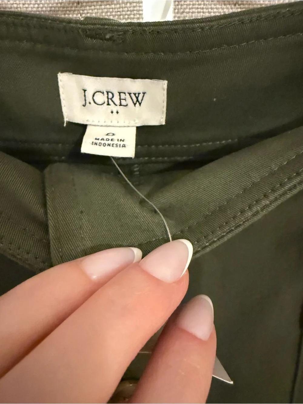New J.Crew Factory Olive Green Button-Front Utility Skirt 8
